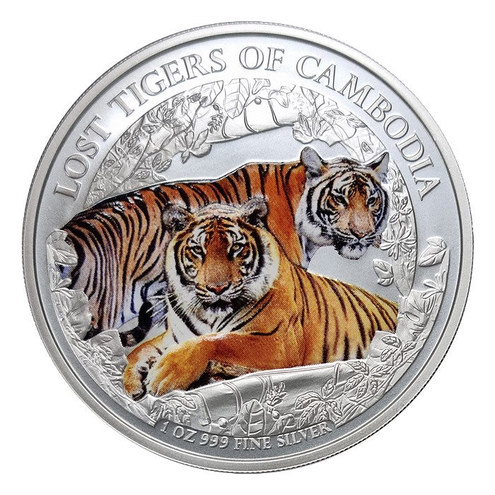Color Lost Tigers of Cambodia 2024 1 oz Silber* - Silber