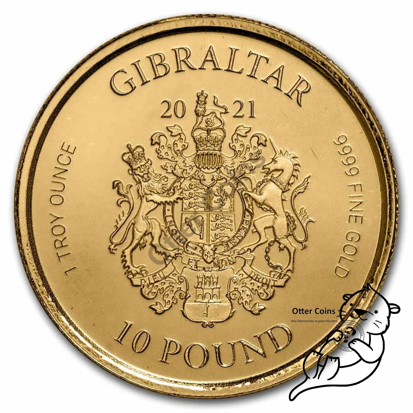 Gibraltar Lady Justice 2021 1oz Gold**