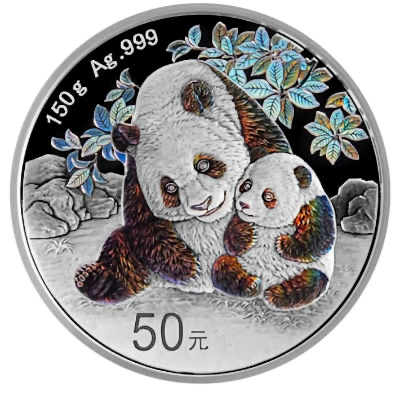 China Panda Silbermünze 150g Proof