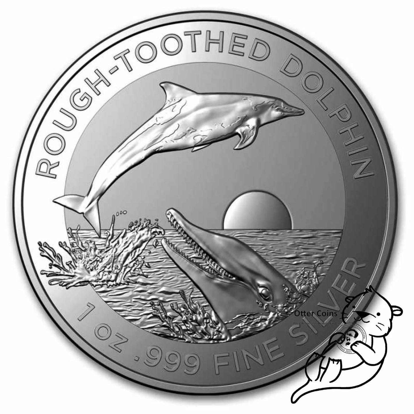 Rough Toothed Dolphin 1 Oz Silbermünze 2023*