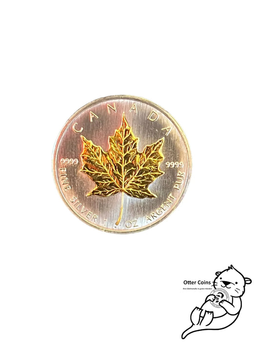 Maple Leaf gilded 1 Oz Silbermünze 2005*