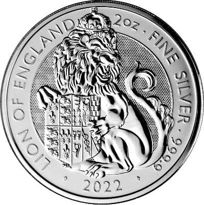 Lion of England 1 Ausgabe Tudor Beasts 2022 Silber 2 oz*