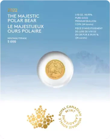 Majestic Polar Bear 2022 1/10oz Gold**