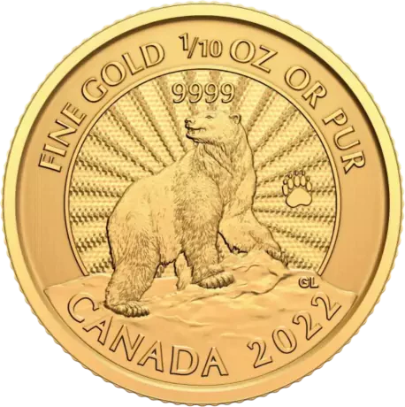 Majestic Polar Bear 2022 1/10oz Gold**
