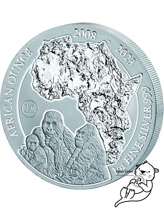 Ruanda Berggorilla 1 Oz Silbermünze 2021*