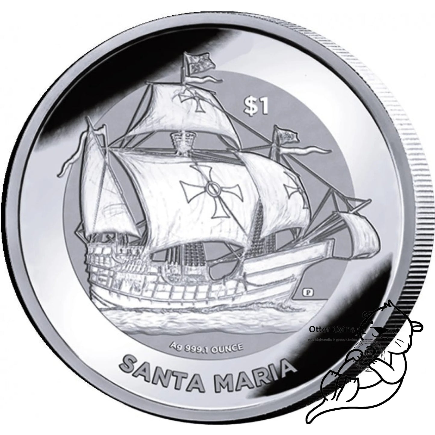 Santa Maria 2022 British Virgin Island 1oz Silbermünze**