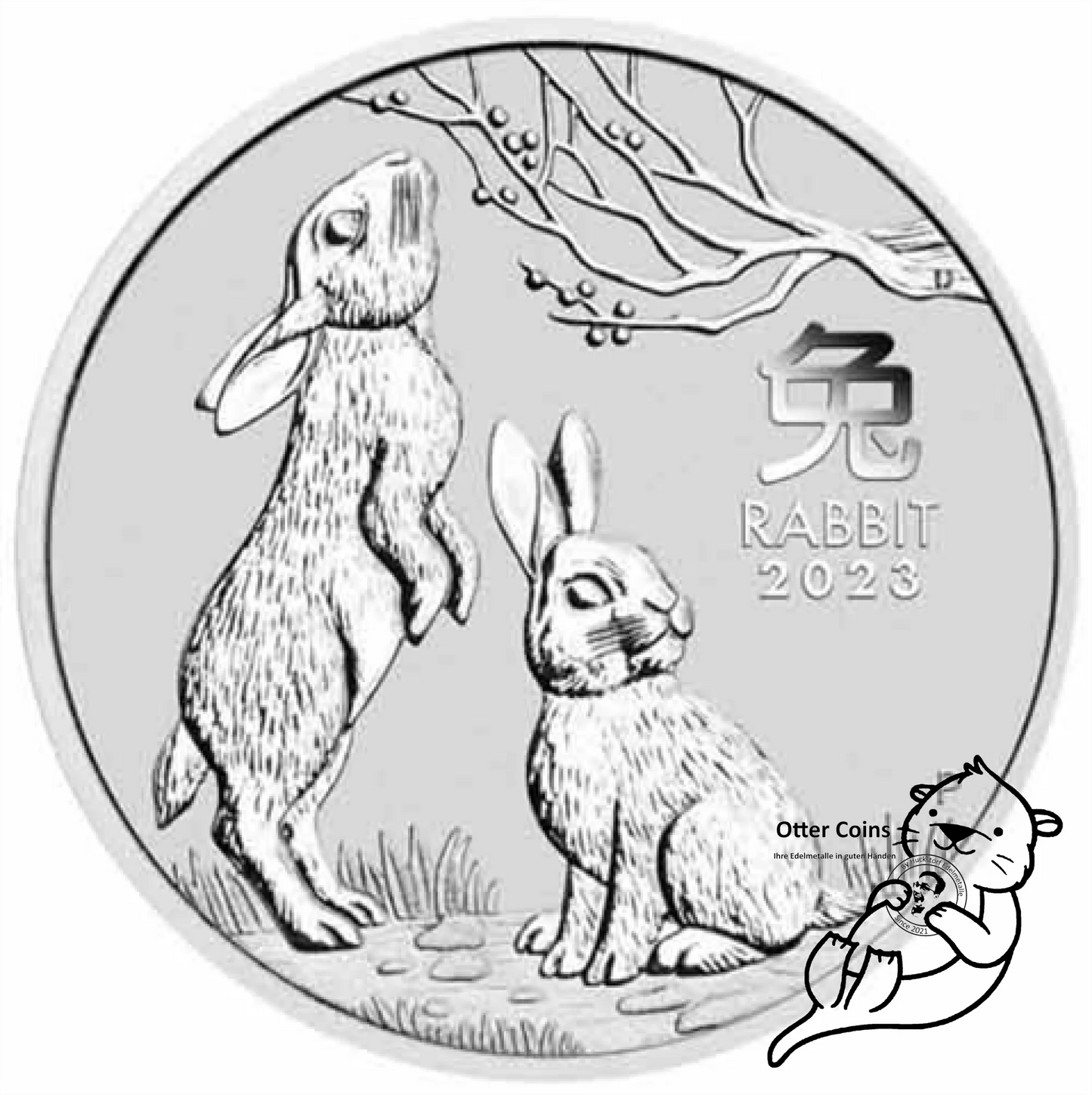 1 oz Silbermünze Australien Lunar III Hase 2023** - Münzen