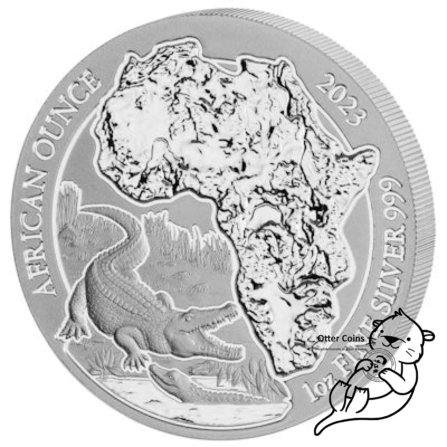 Ruanda Nilkrokodil 1 Oz Silbermünze 2023