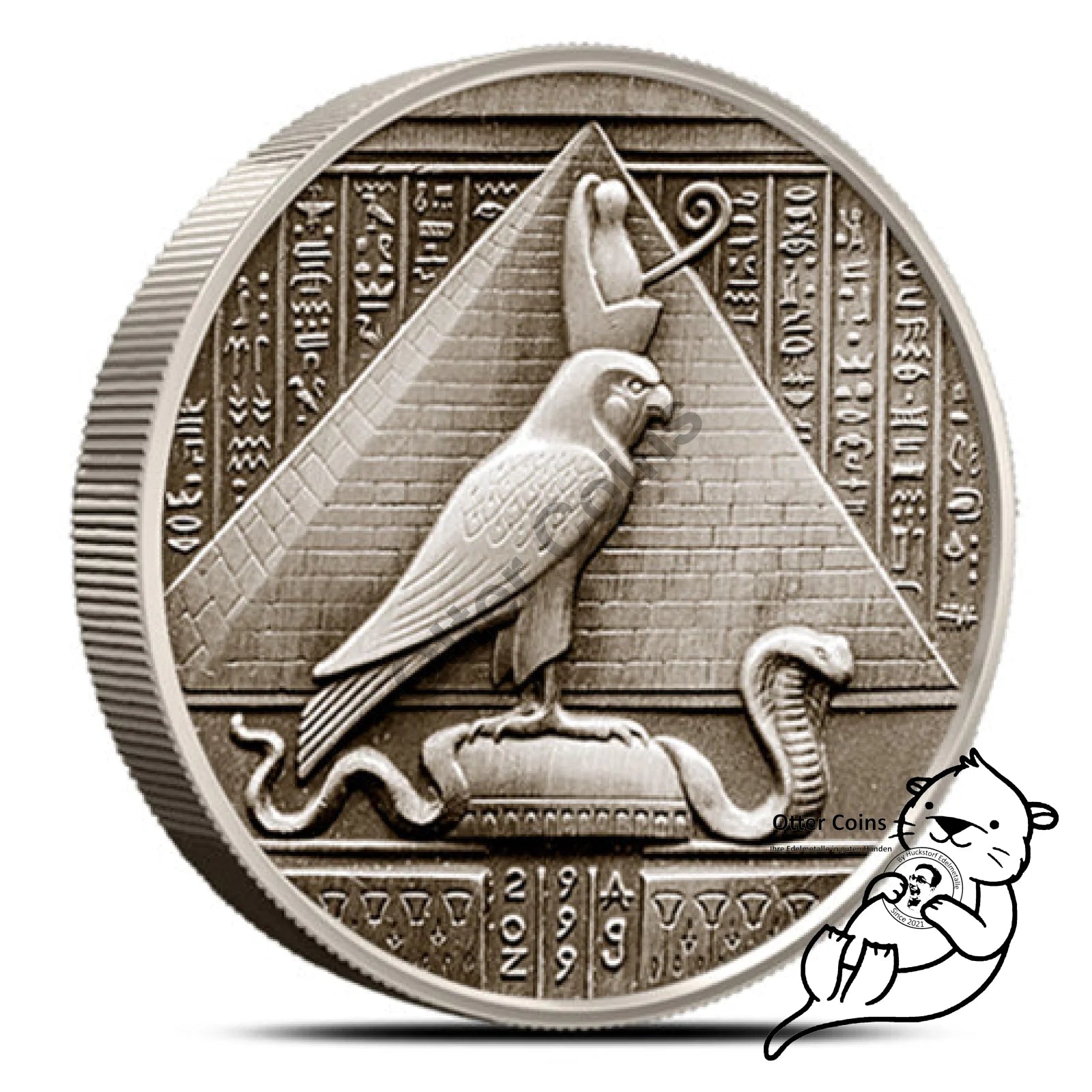2 oz Silbermünze Antik Egyptian Gods Horus Round Ultra
