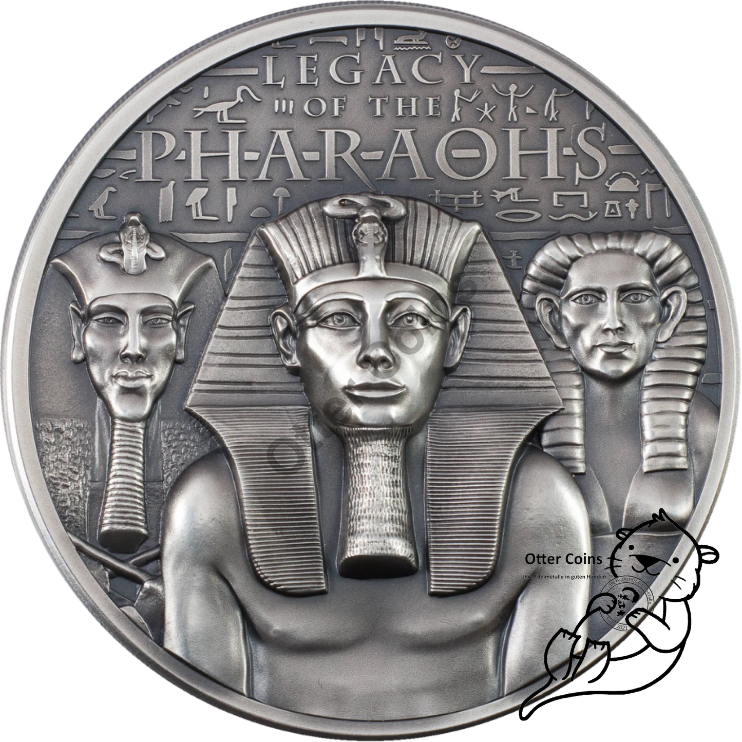 Legacy of the Pharaohs – Silbermünze 3 oz Antique finish*