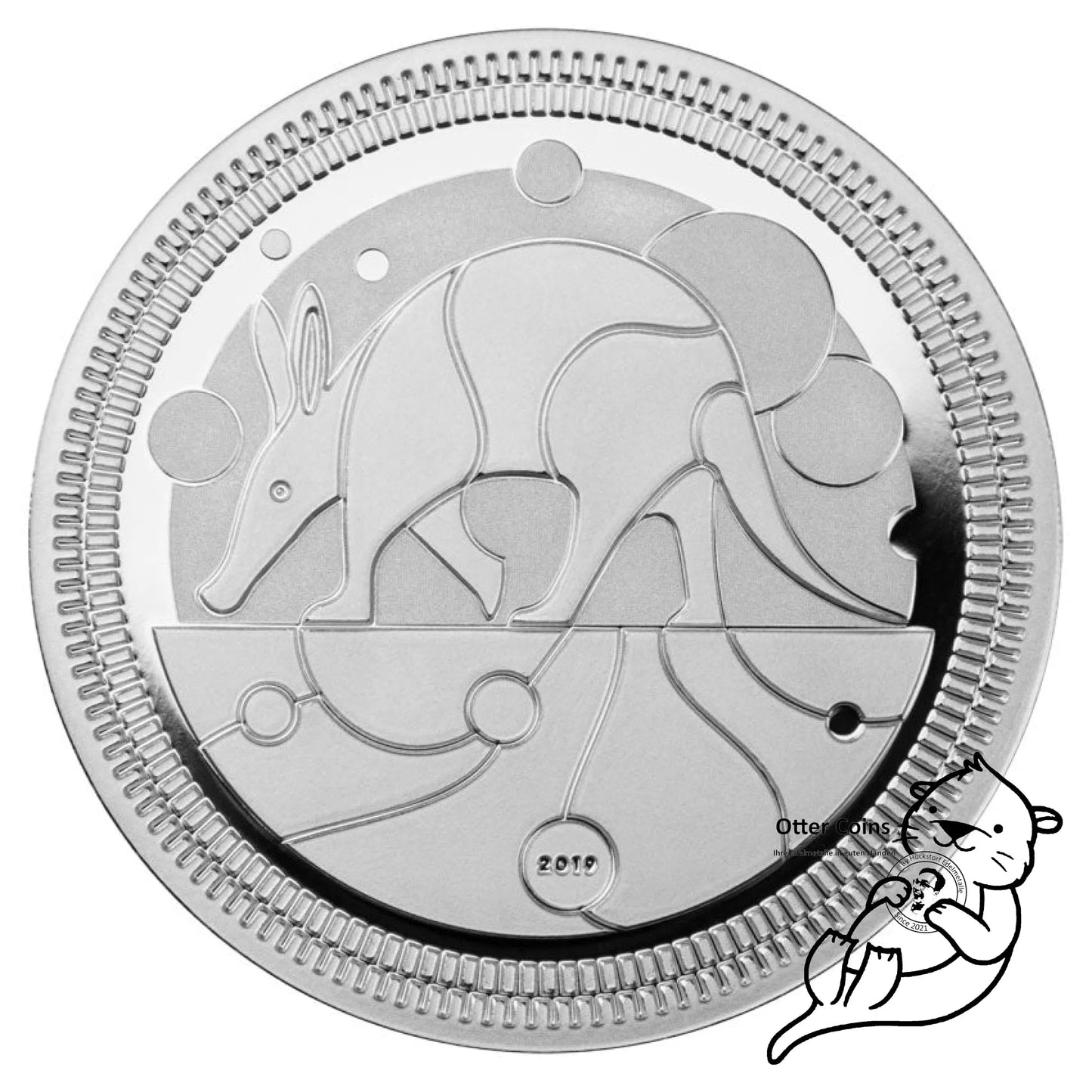Aardvark 2019 Silbermünze 1oz Evolution II Gürteltier PROOF