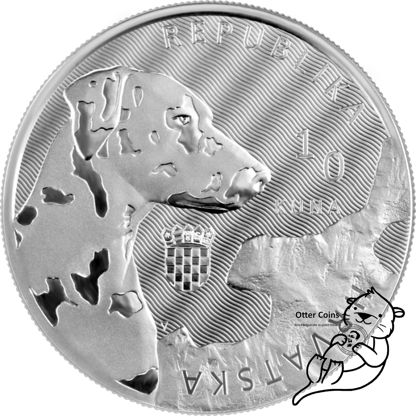 Dalmatiner Dog Authochthonous Crotias Silbermünze Kroatien 1