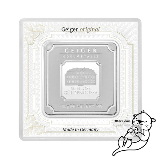 Silberbarren Geiger original - 100 g.999 quadratisch
