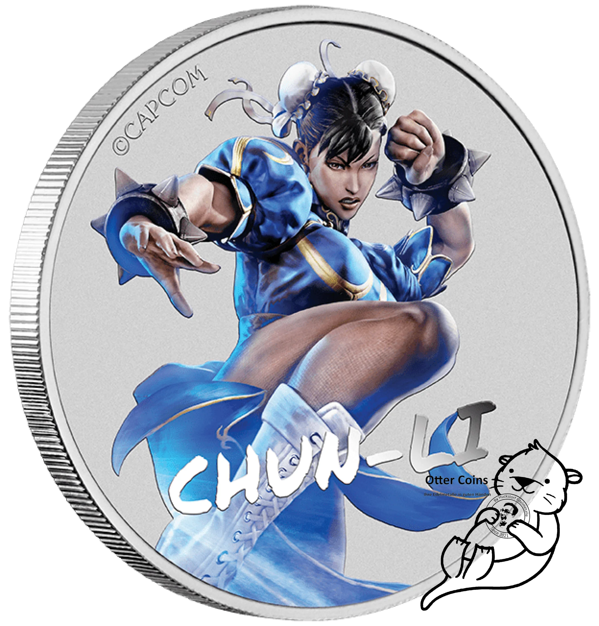 Tuvalu Street Fighter Chun Li coloriert 1 Oz Silbermünze