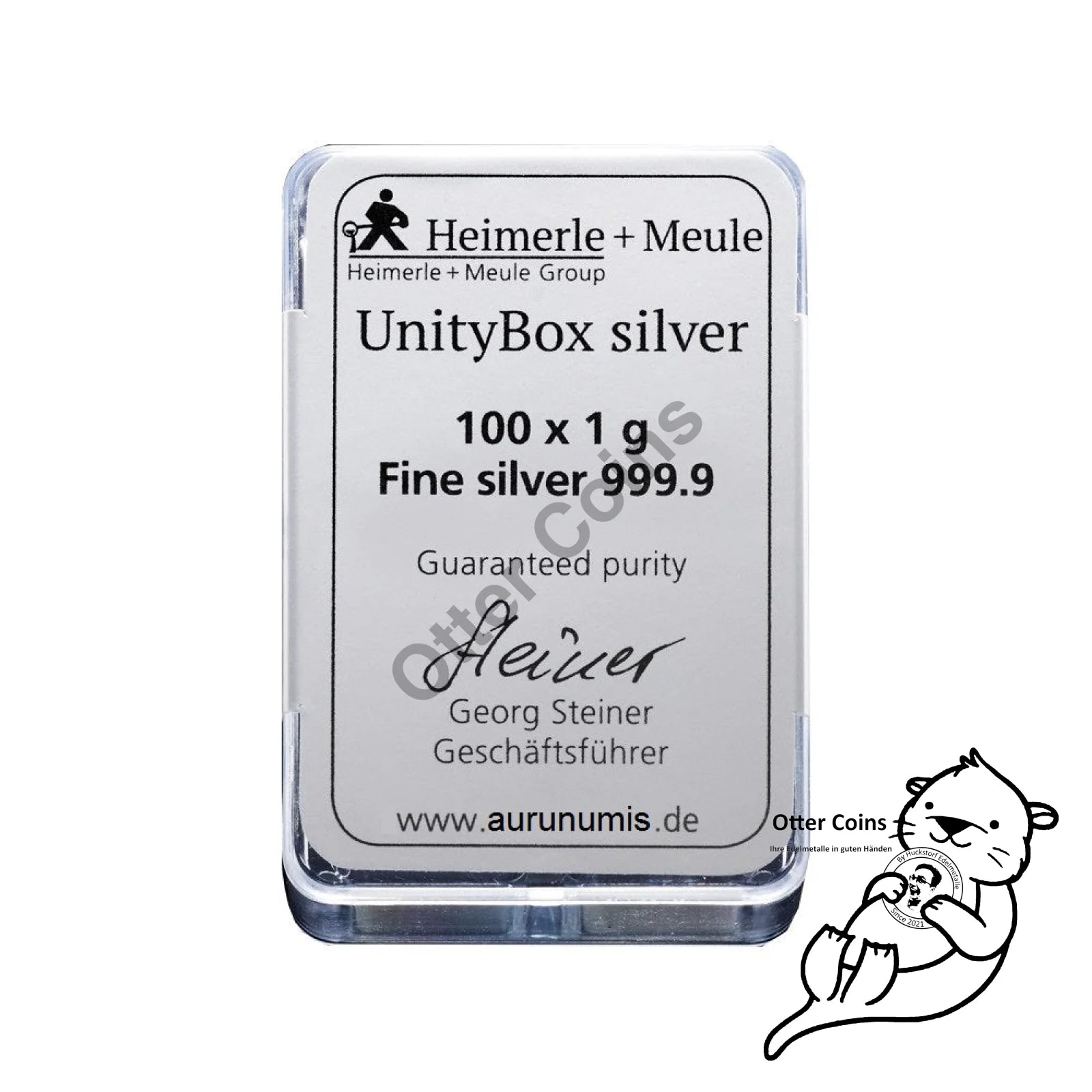 Unitybox Heimerle und Meule - 100x1 g Ag999.9 Silberbarren**