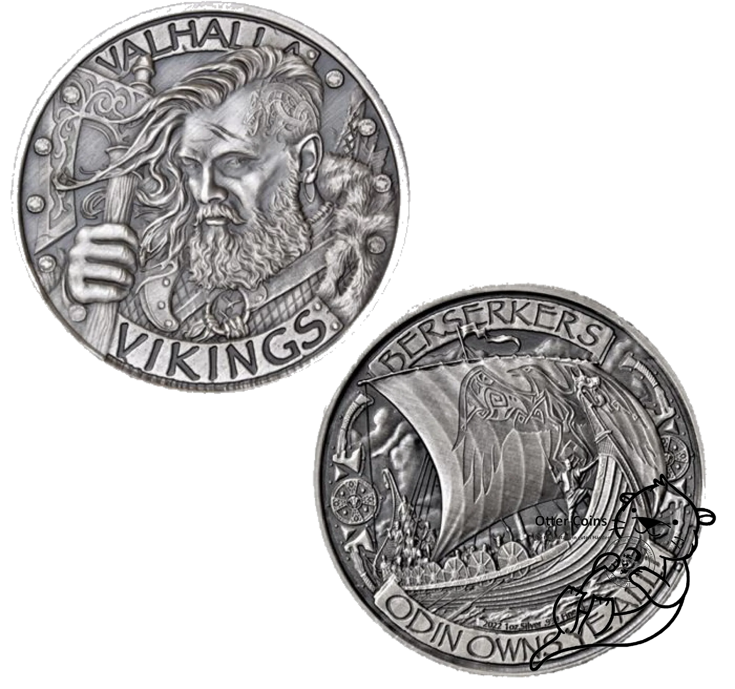 Berserkers / Vikings Antik 1oz Silbermünze