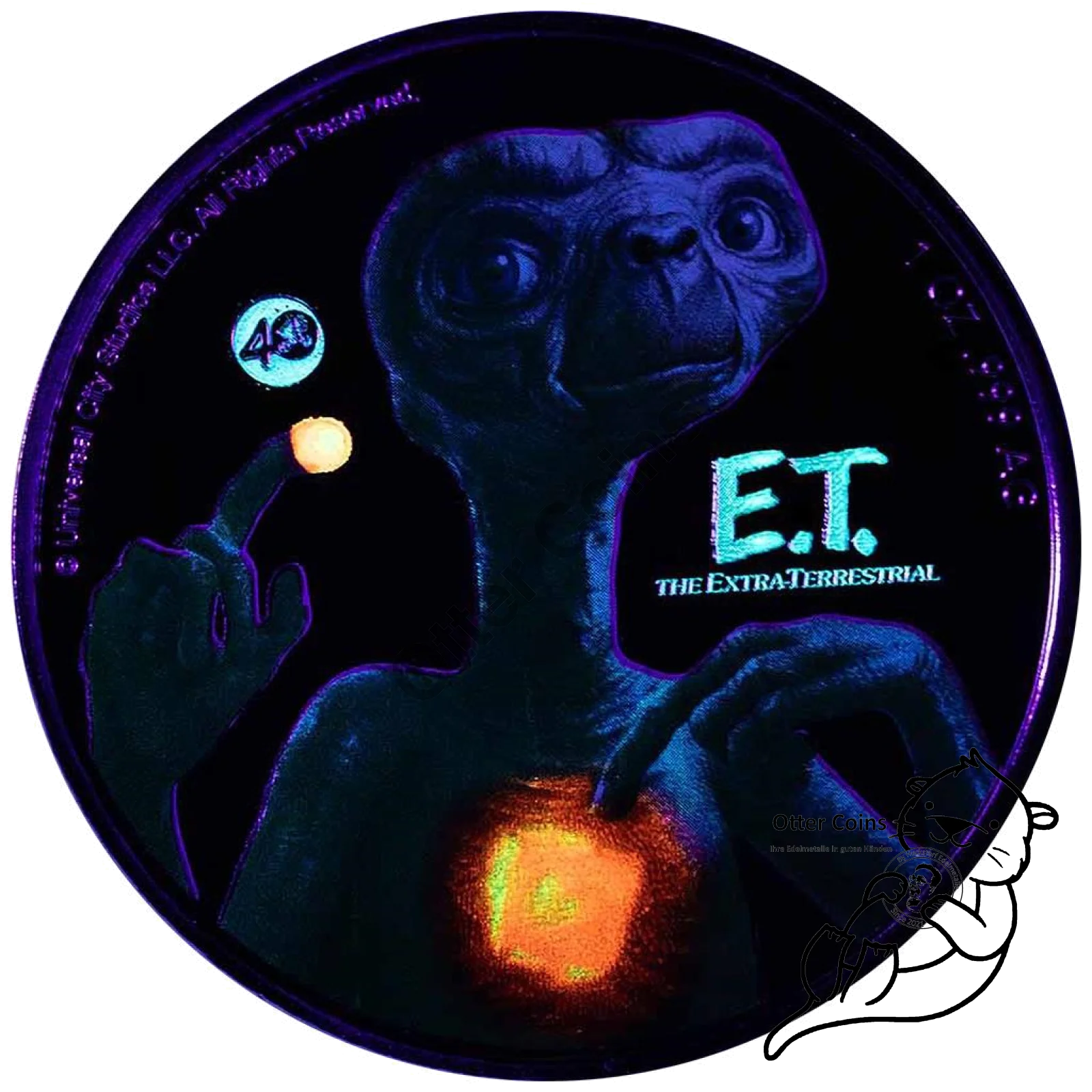 E.T. 40. Jubiläum 1 oz Silbermünze Glow in the Dark Acryl*