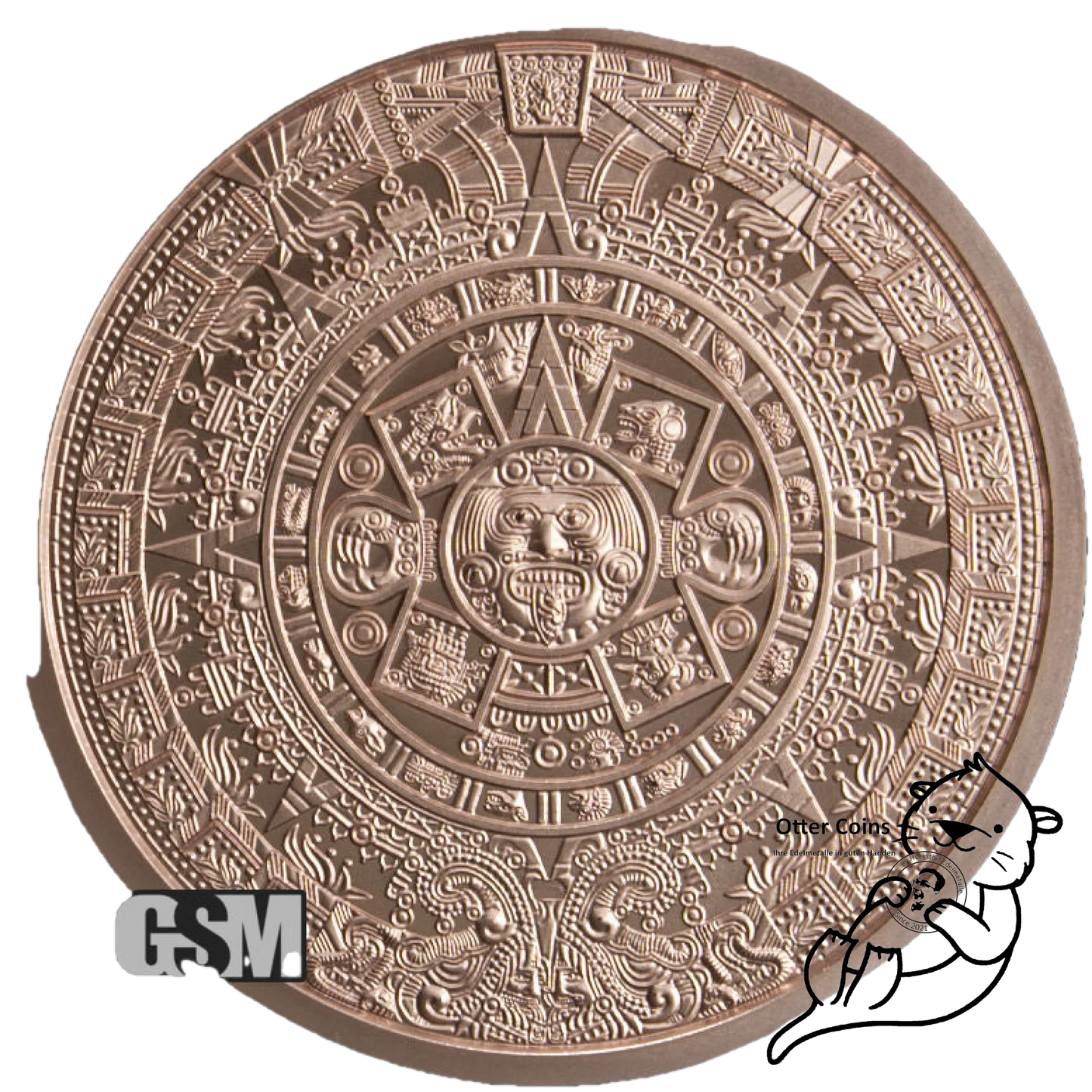 Kupfermünze Aztekenkalender 5oz