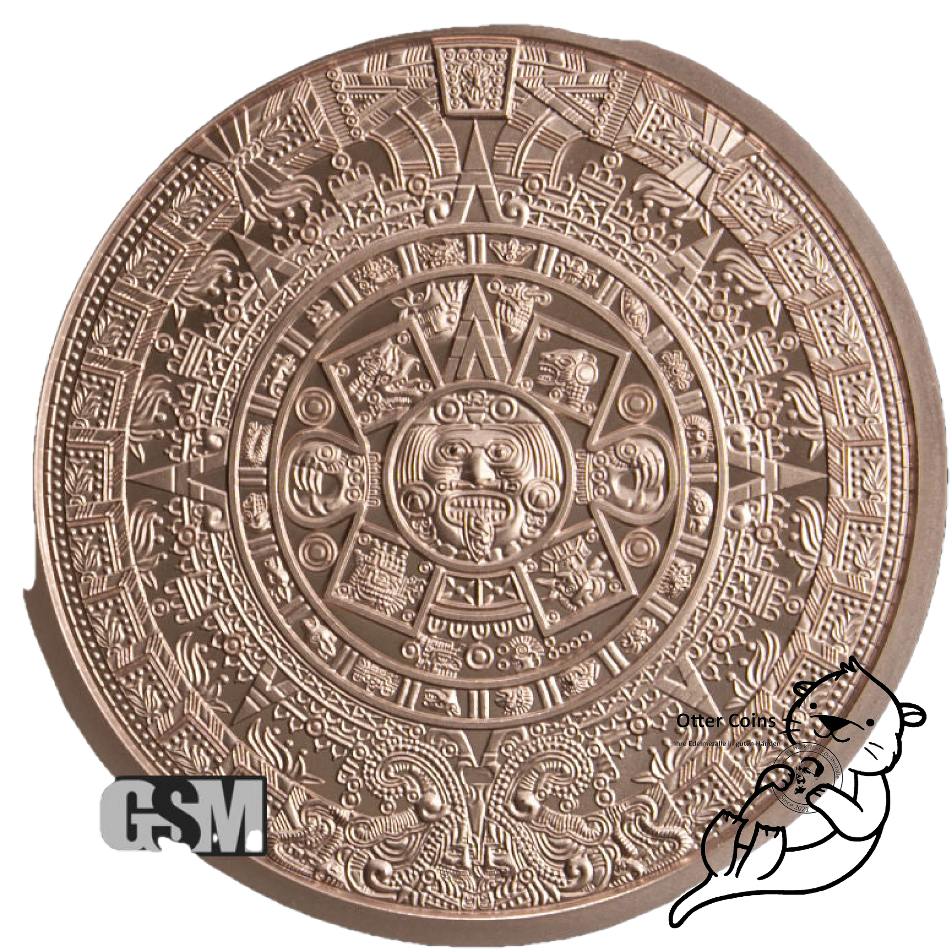 Kupfermünze Aztekenkalender 5oz