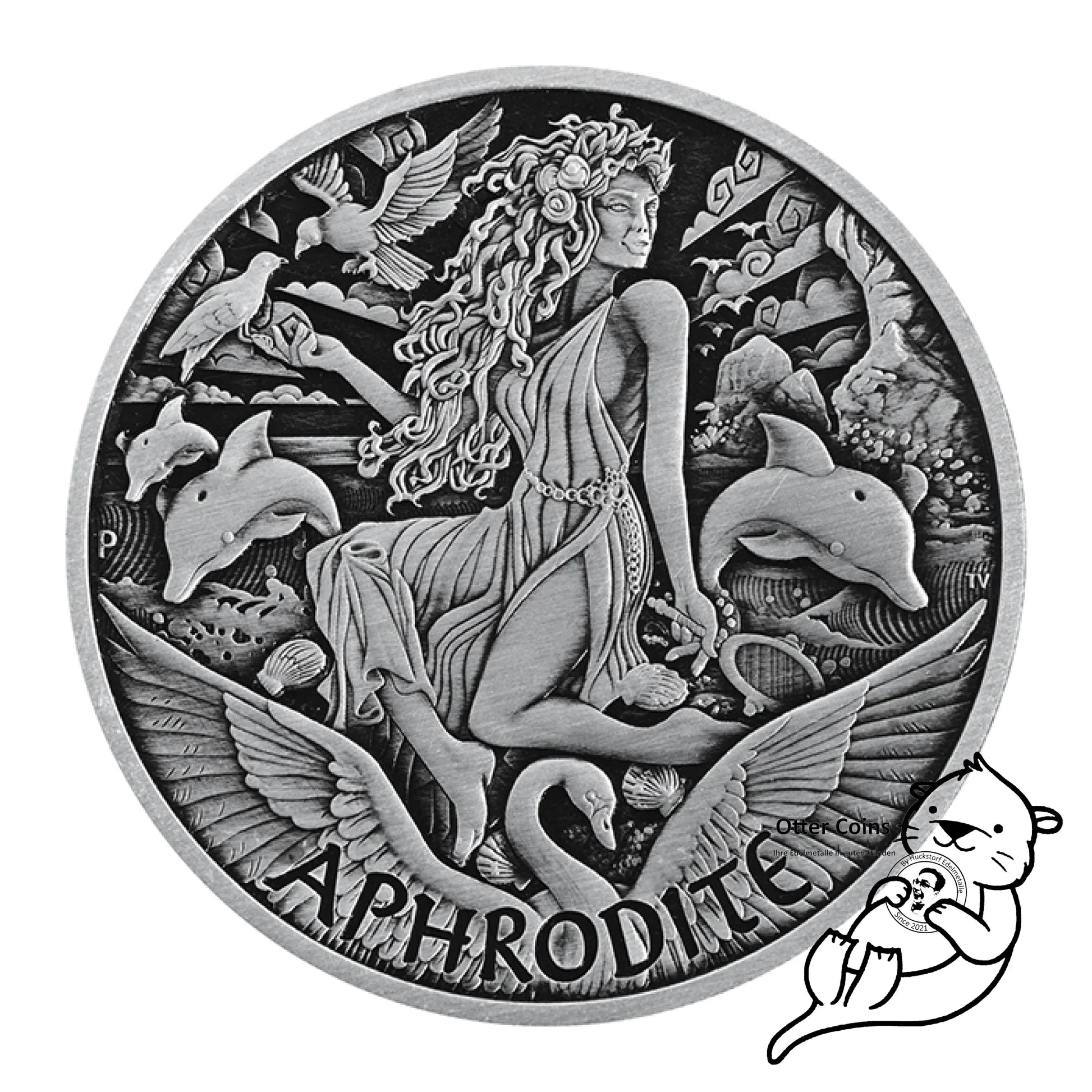 Gods of Olympus Aphrodite Antik Silbermünze 1 oz 2022